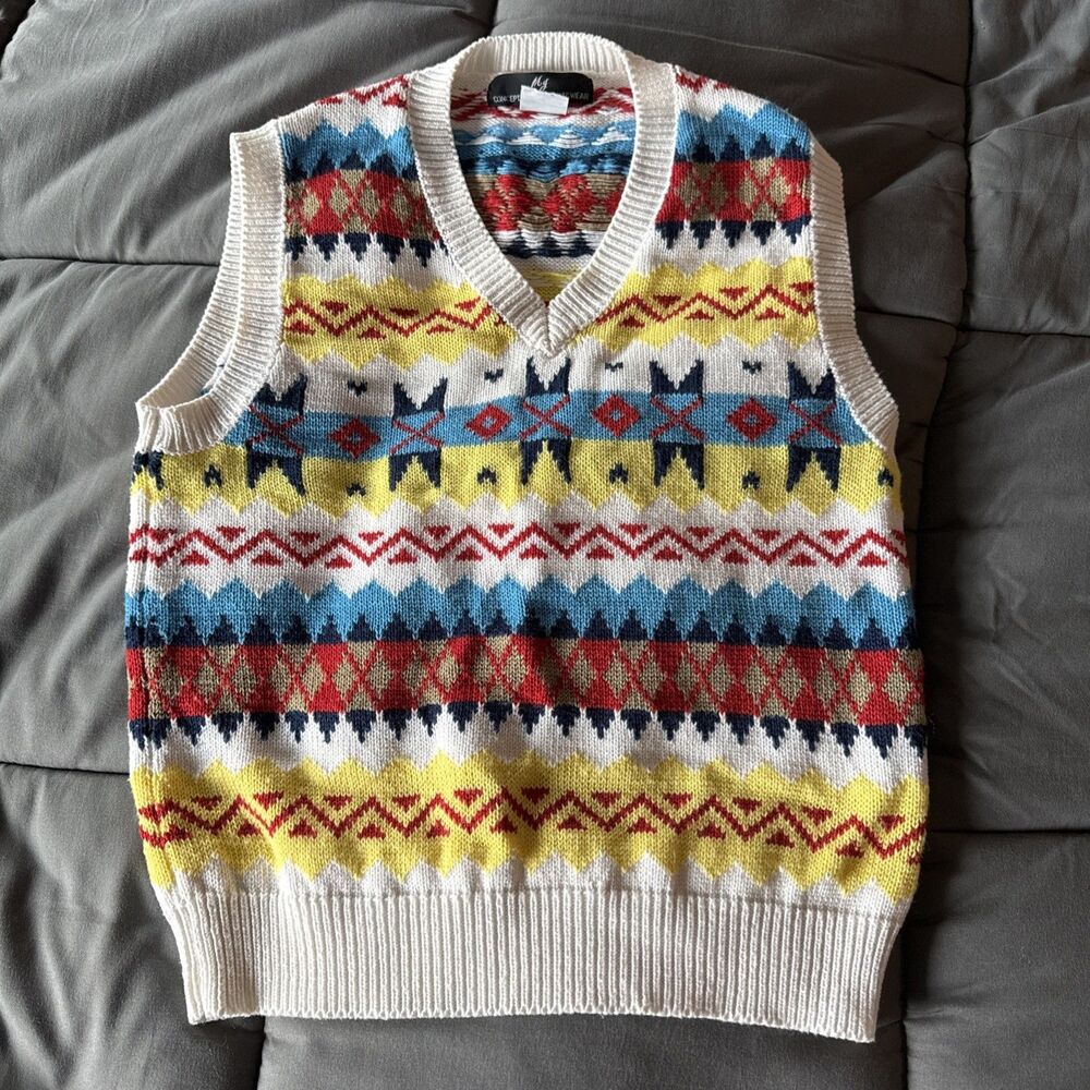 Women’s Mj Multicolor Sleeveless Sweater Vest. Juniors Medium.